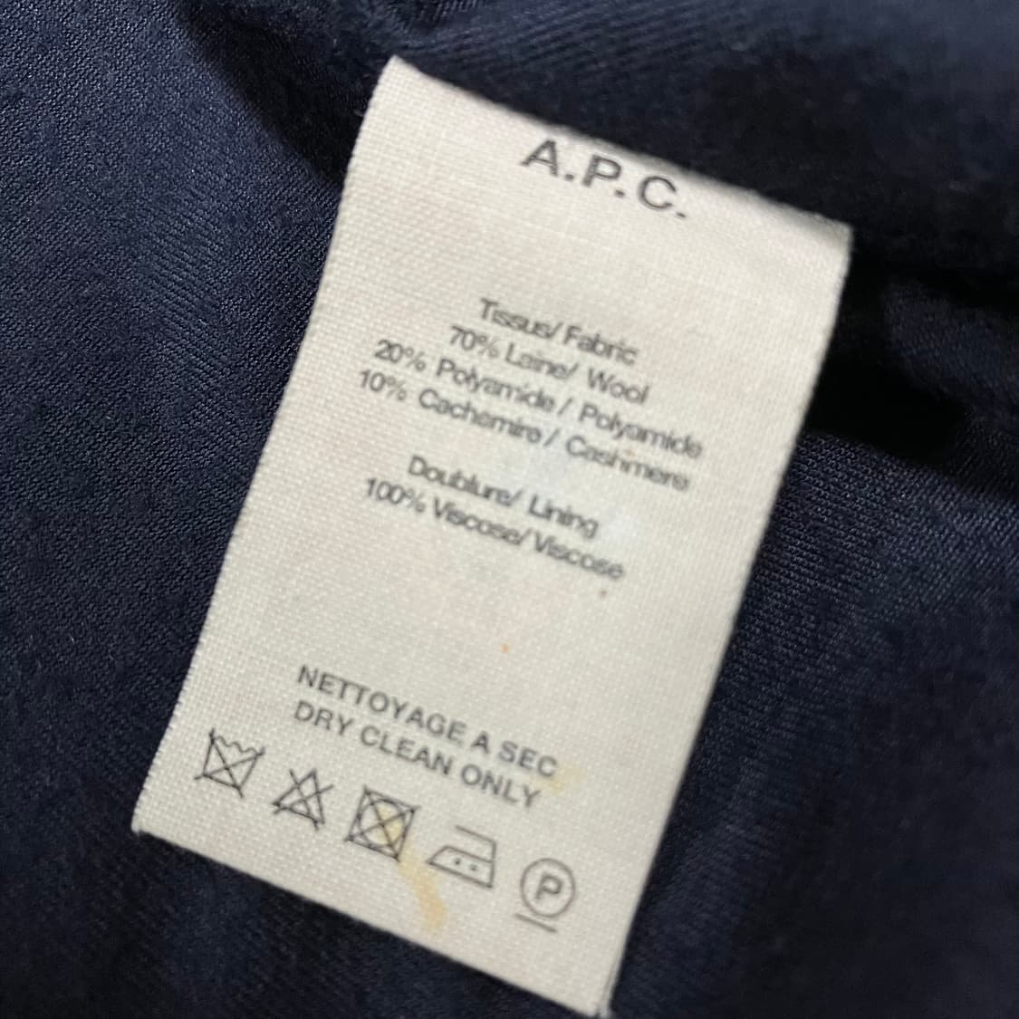 아페쎄 울캐시미어 코트 다크네이비 상품이미지7