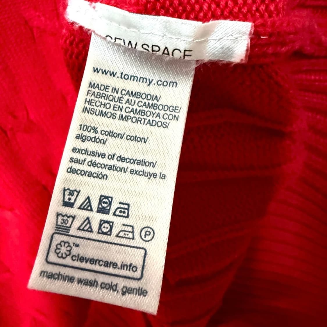 [L,100]타미힐피거 케이블 니트 스웨터 레드 상품이미지5