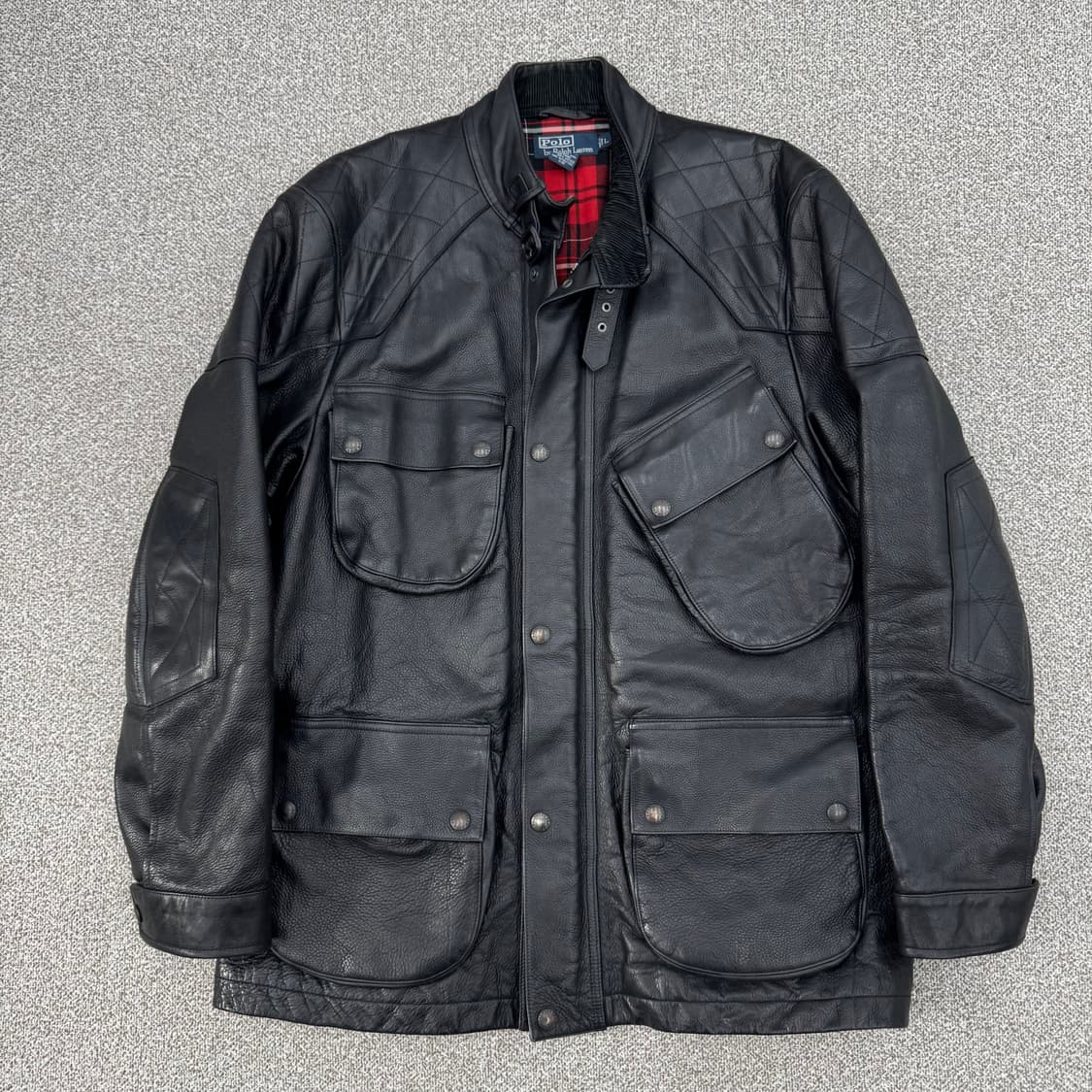 폴로 레더 바이커 자켓 상품이미지2
