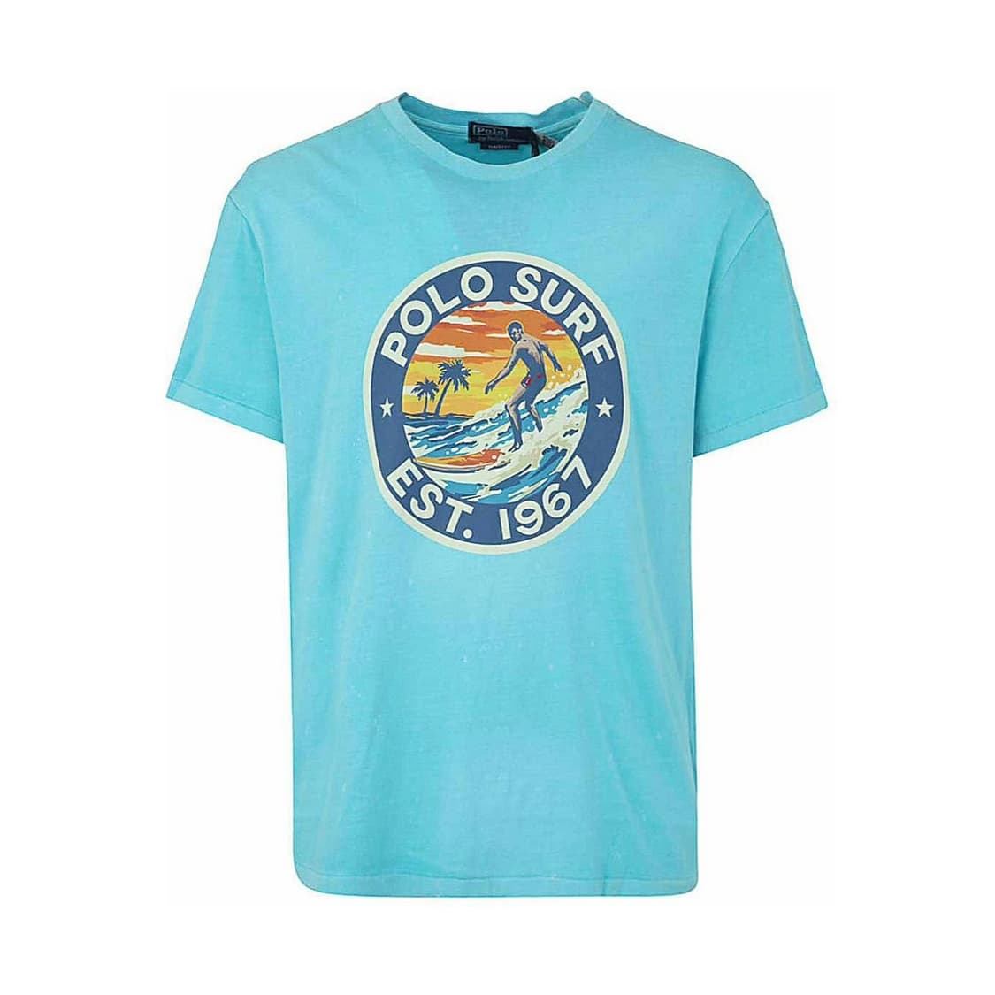 L 폴로랄프로렌 신형 QR택 클래식핏 서프 프린팅 워싱 반팔티 상품이미지1