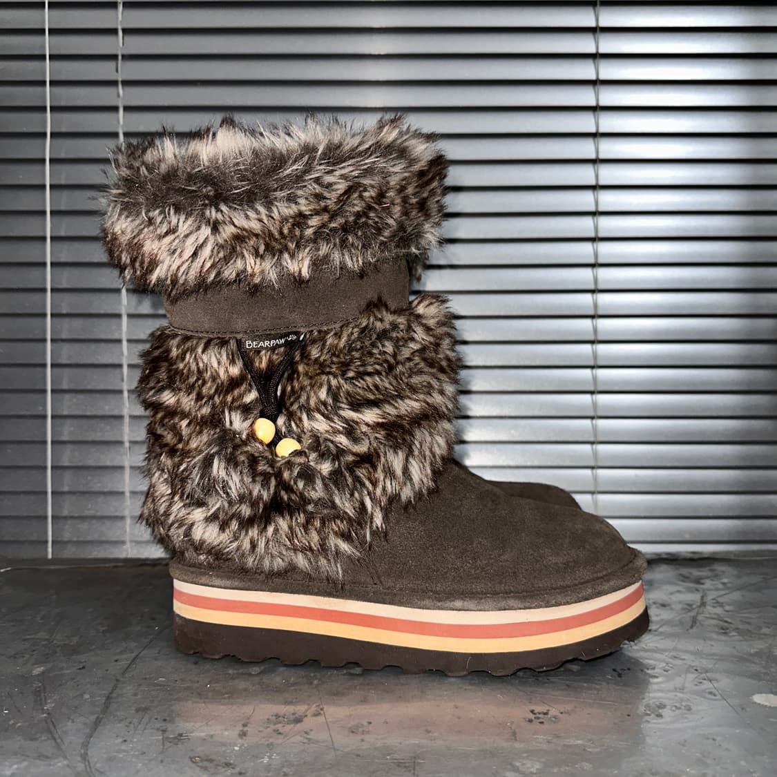 00s BEARPAW 스웨이드 퍼 트림 어그 부츠 상품이미지4