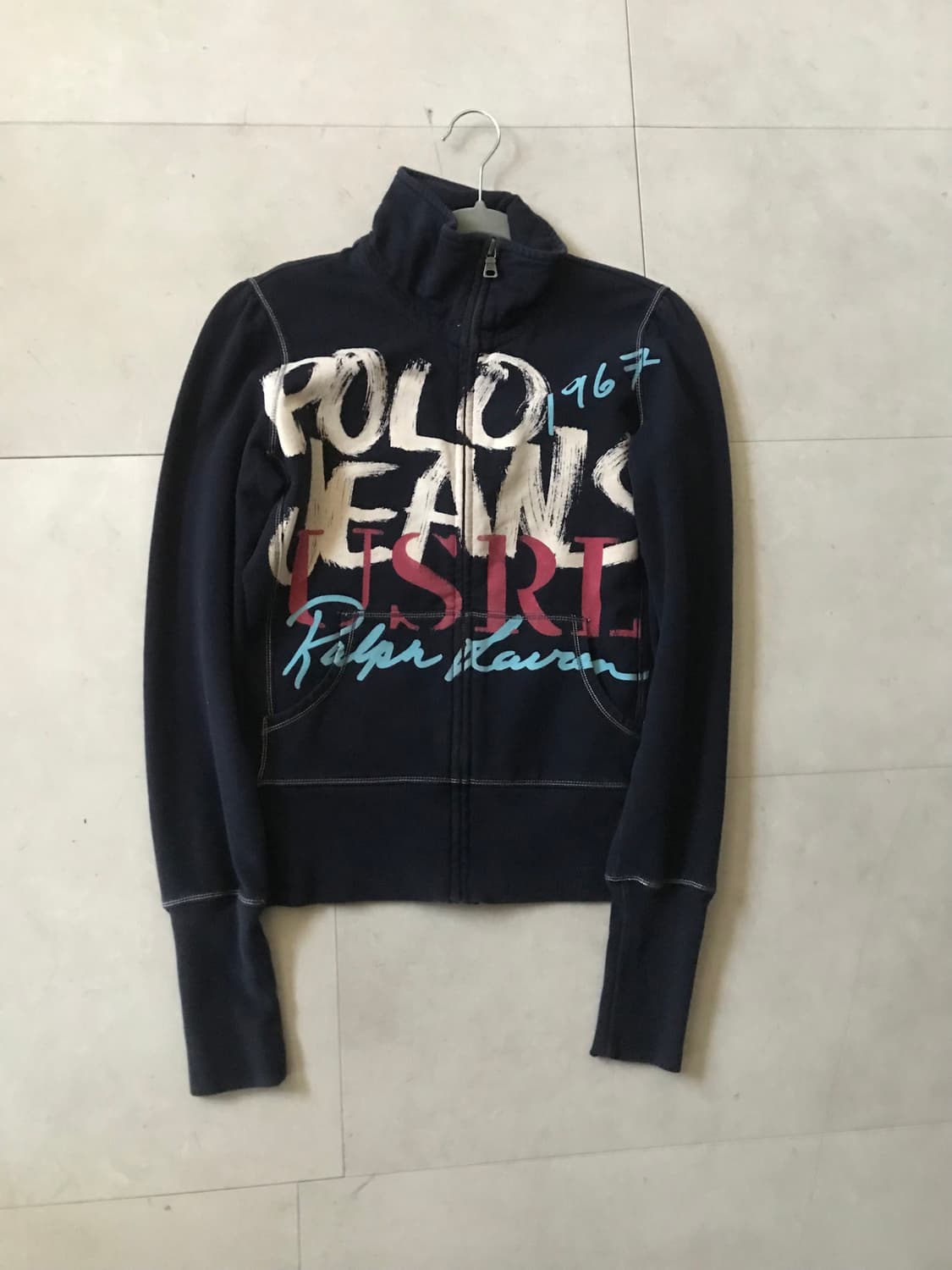 폴로 진스 레터링 딱붙핏 집업 상품이미지9