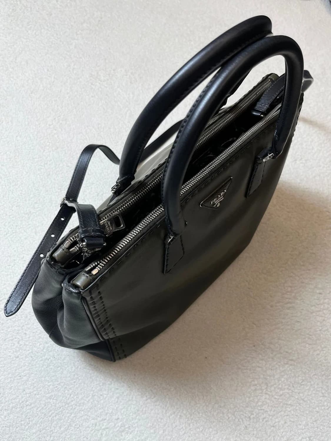 프라다 시티 카프 갤러리아 더블 지퍼 토트백 Q1302 상품이미지6