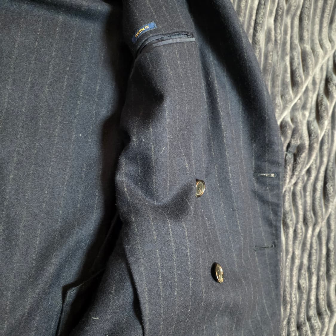 폴로 메이드 IN USA 울 스트라이프더블자켓 네이비 42L 상품이미지7