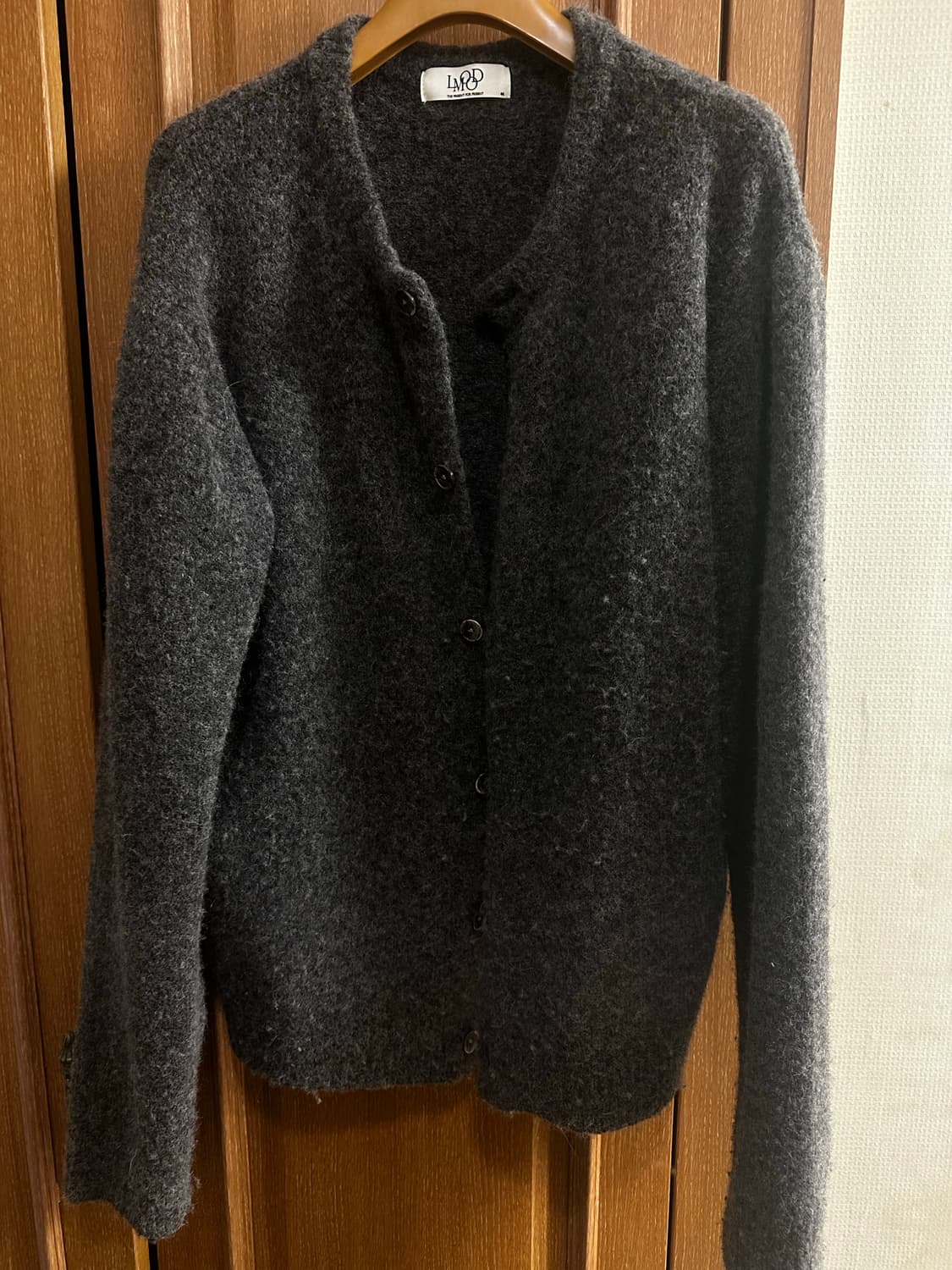 엘무드 비숍 울 알파카 크루넥 가디건 멜란지 그레이 46 상품이미지2