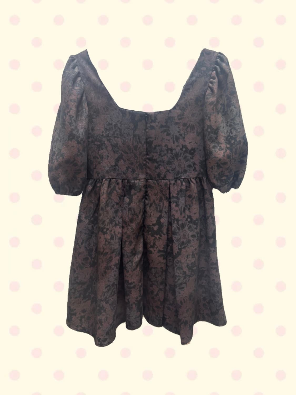 플라워 패턴 스퀘어넥 베이비돌 미니 원피스 상품이미지3