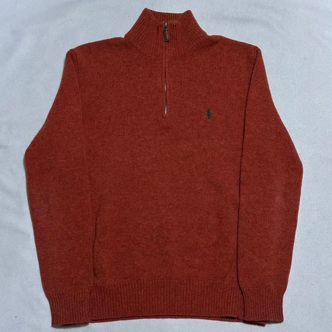 폴로랄프로렌 그린 포니 오렌지 램스울 반집업 니트  상품이미지2