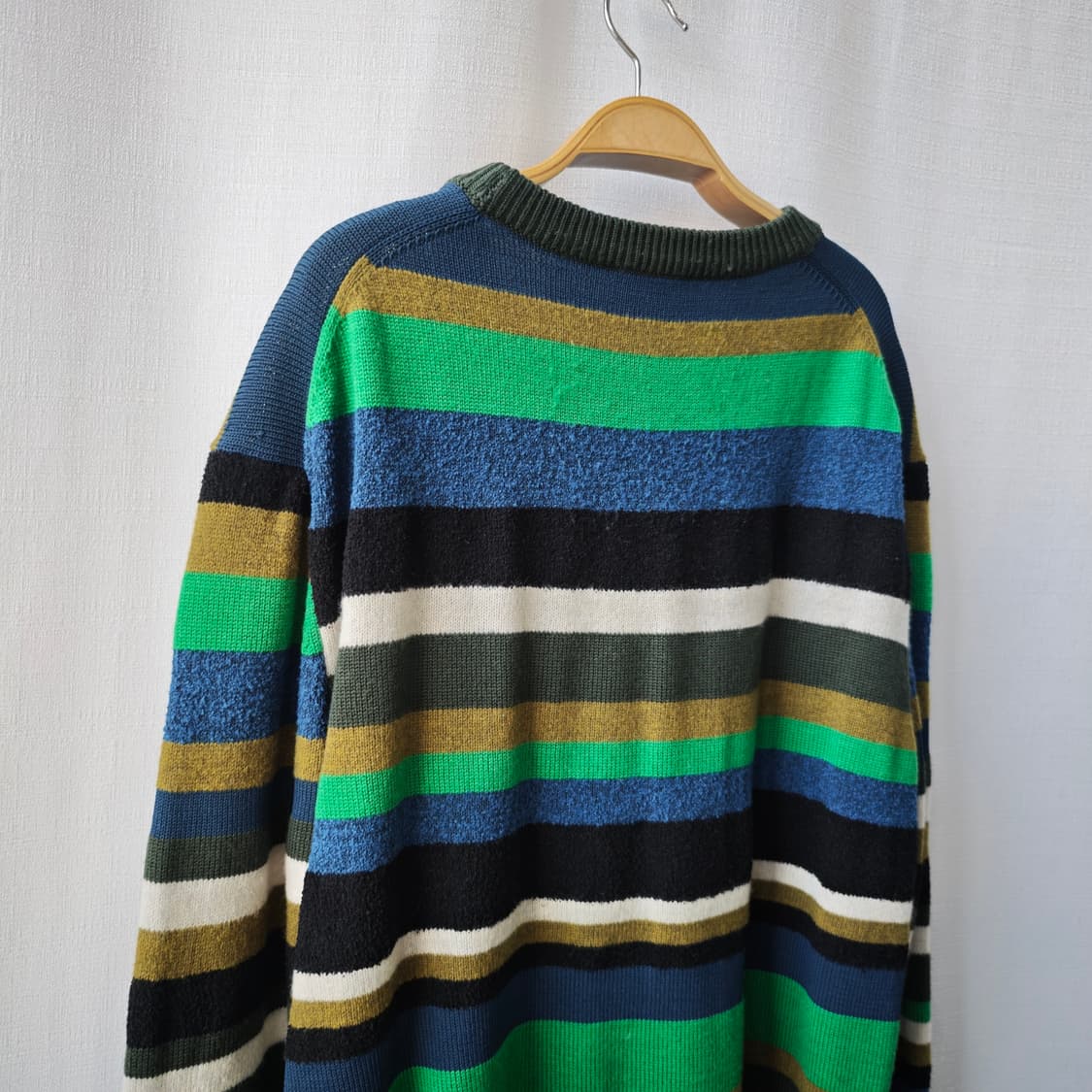 겐조 스트라이프 풀오버 니트 그린 블루 XL 상품이미지9