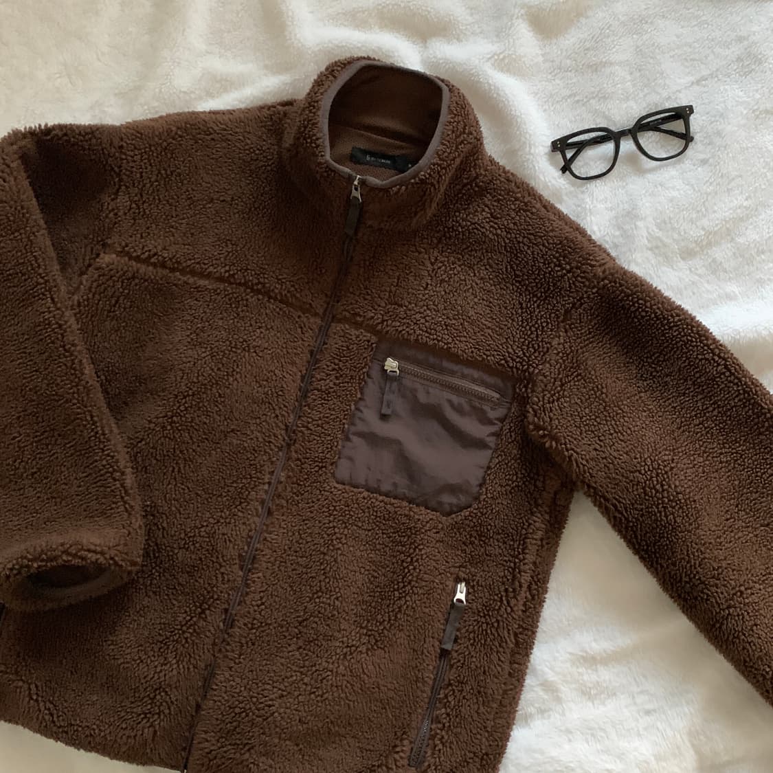 일본 빈티지 RAGEBLUE 브라운 후리스 집업 플리스 자켓 상품이미지1