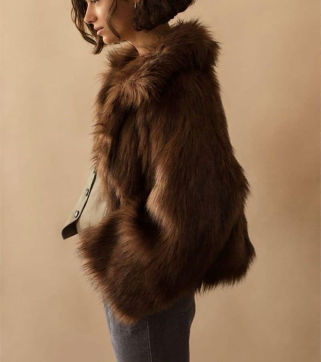 라인반드 lewinwande 브라운 퍼 자켓 오눅착용 / os사이즈 상품이미지3