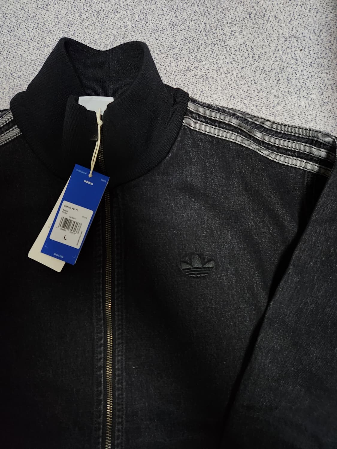 아디다스 아디컬러 데님 파이어버드 트랙탑 트루 블랙 데님 L사이즈 상품이미지2