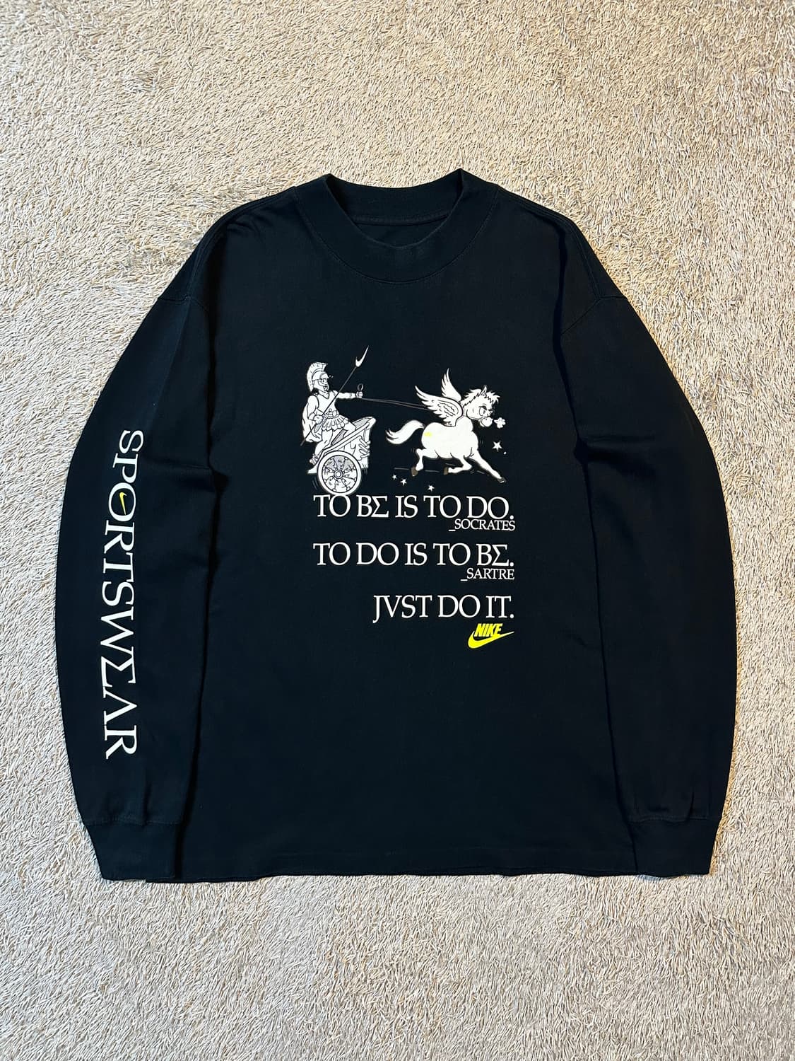 나이키 NIKE 프린팅 롱슬리브 긴팔 티셔츠 블랙 상품이미지1