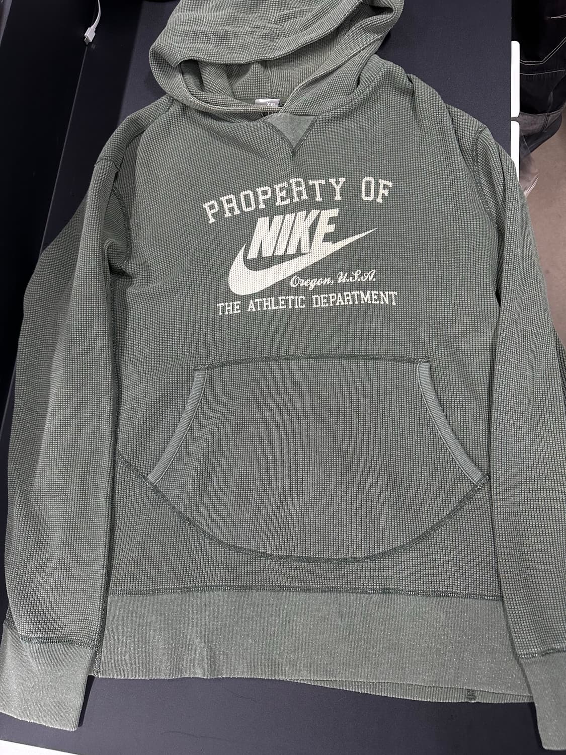 나이키 올드스쿨 빅로고 그린 오레곤 와플 후드티 상품이미지4