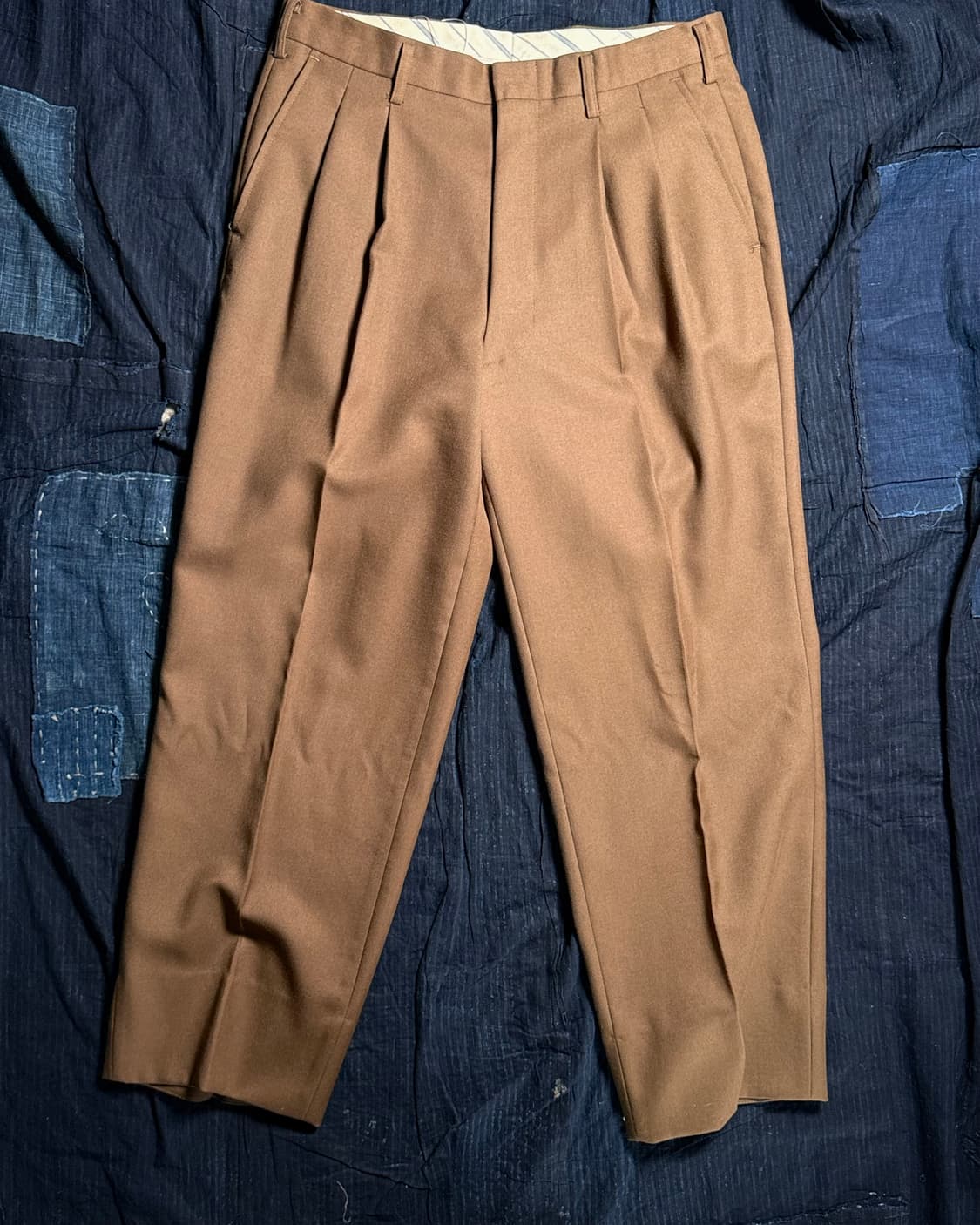 90-00's 일본 빈티지 울 블랜드 투턱 트라우저 32 상품이미지1