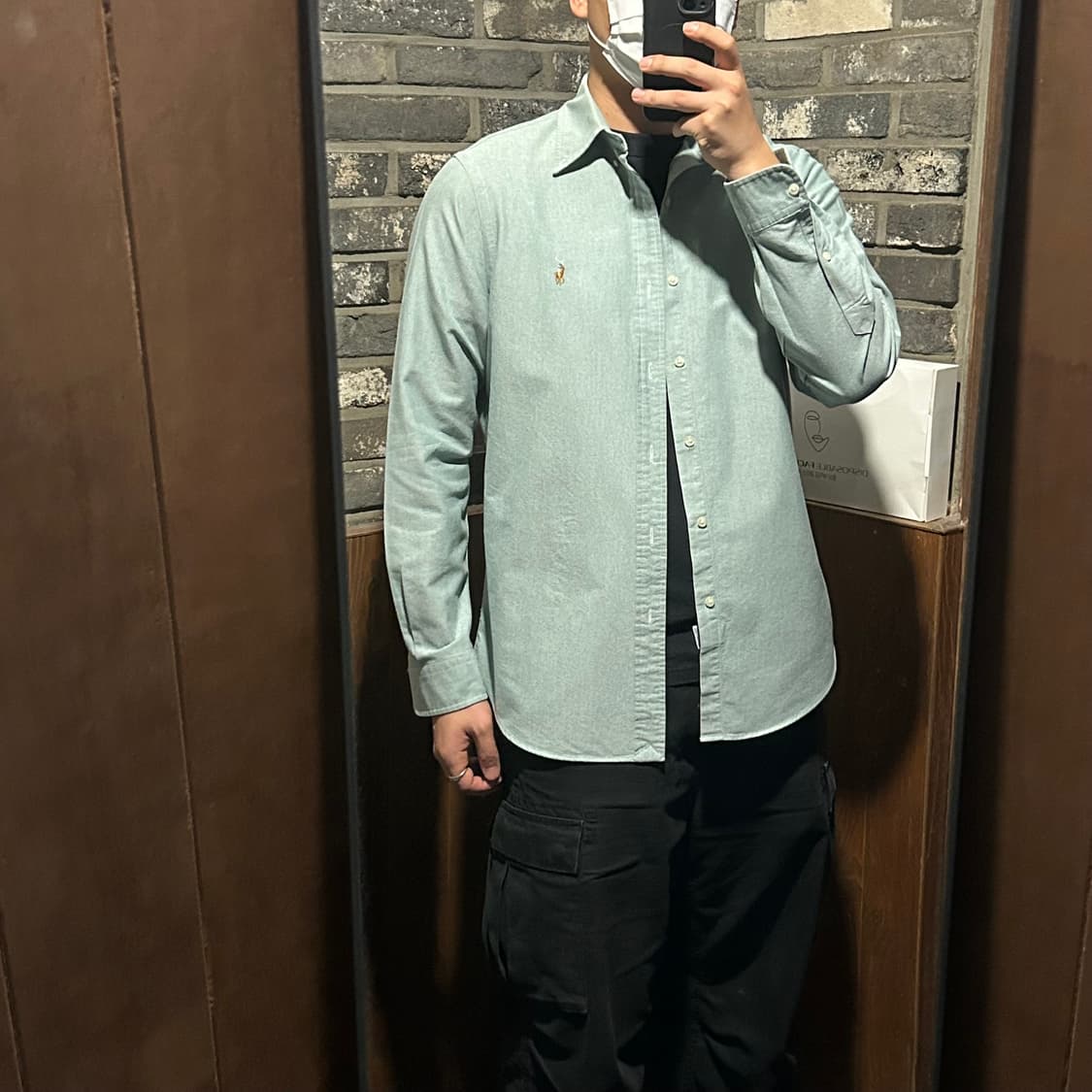 M) 폴로 랄프로렌 옥스포드 셔츠 민트 그린 상품이미지8