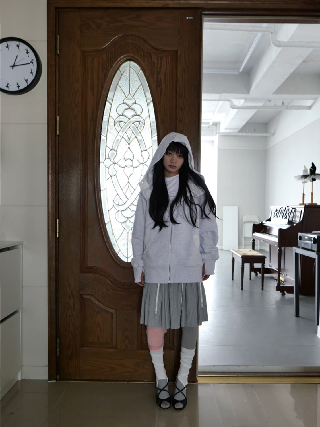 베이비랩 eggshell hoodie jk in white melange 상품이미지1