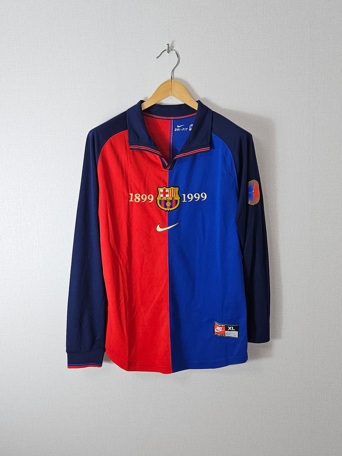 99-00 나이키 바르셀로나 100주년 히바우두 유니폼 져지 레플리카XL 상품이미지1