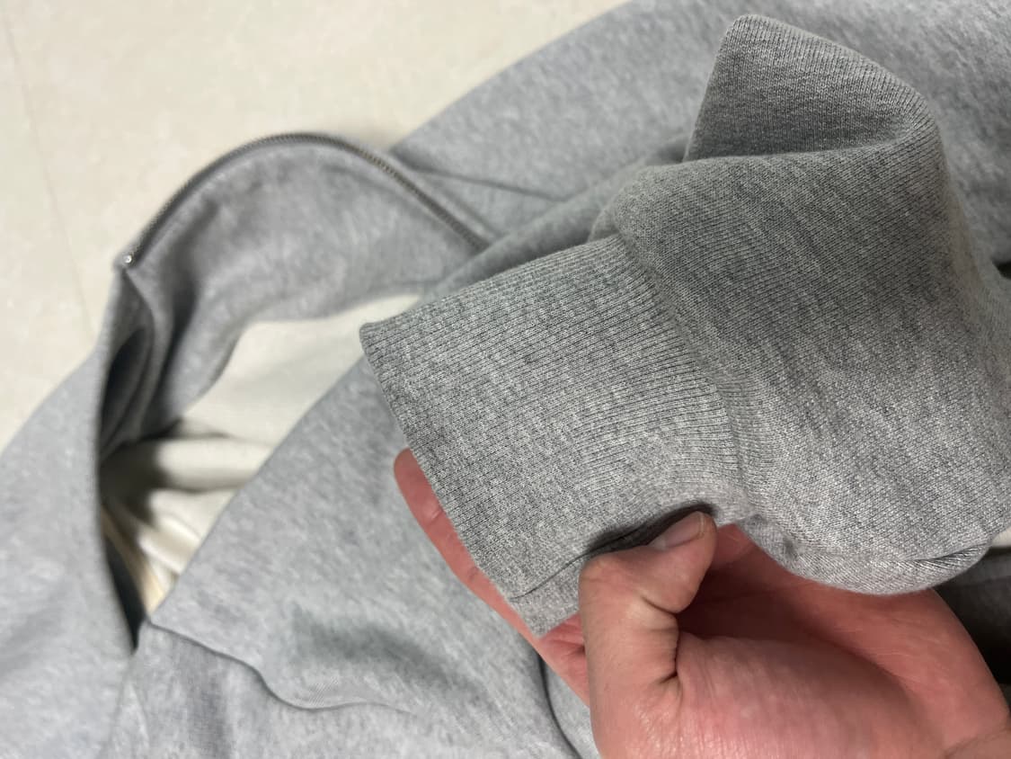 쿠어 미니멀 코튼 후디드 집 점퍼 상품이미지2