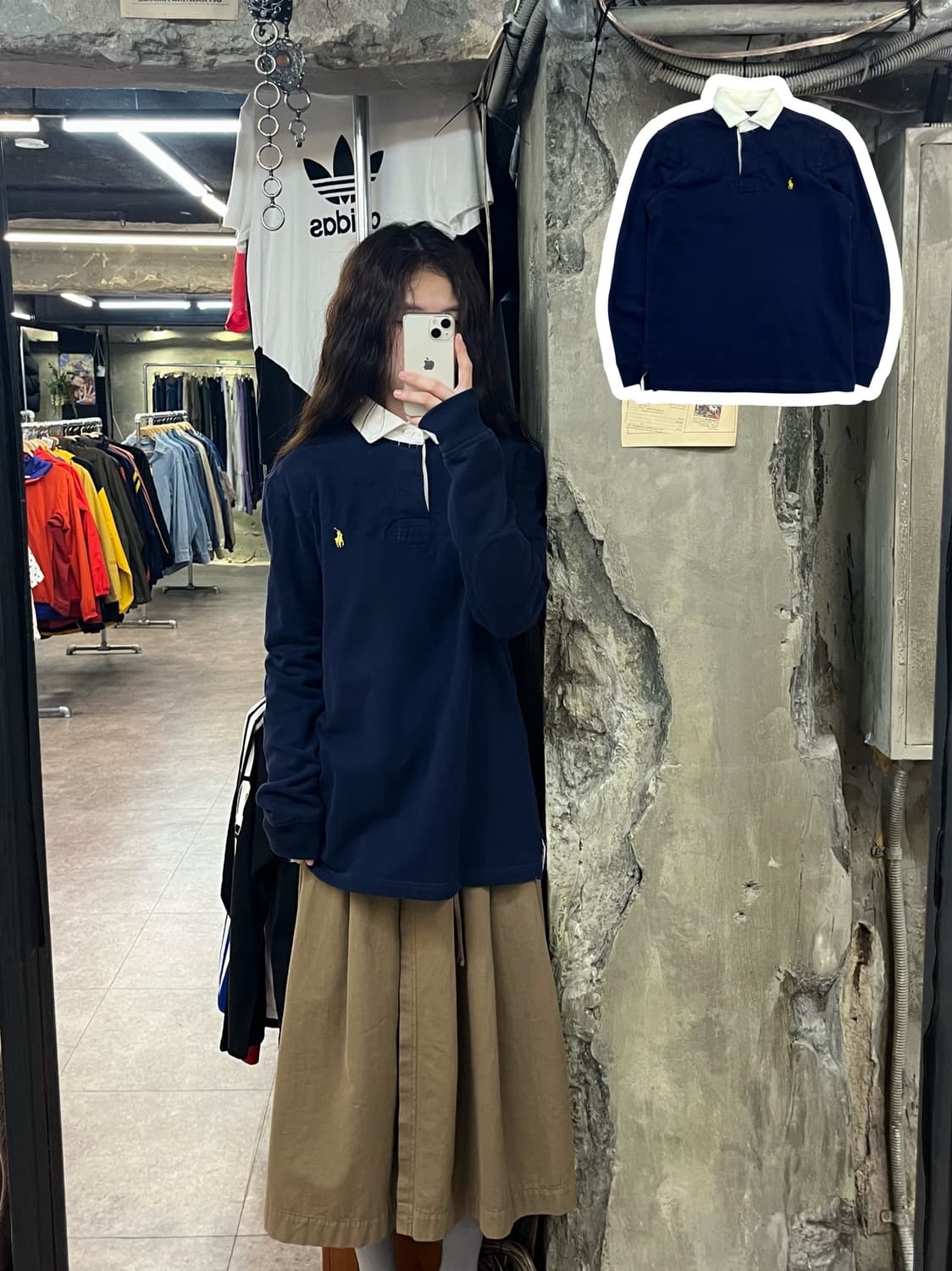 폴로 랄프로렌 기모 럭비티 네이비 M #csz2242 상품이미지1