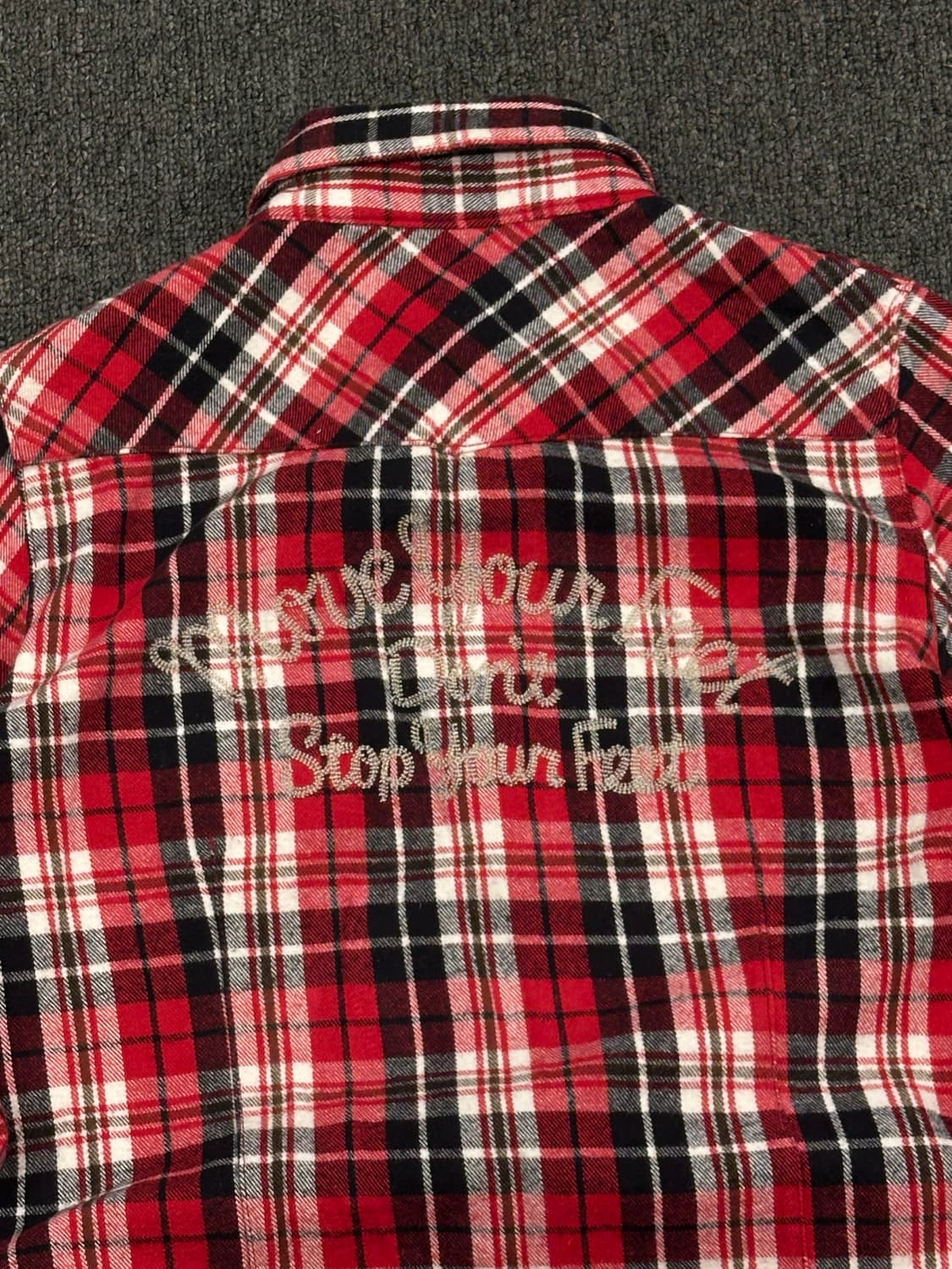 L)빈티지 여성 스티치 플란넬 셔츠 상품이미지4