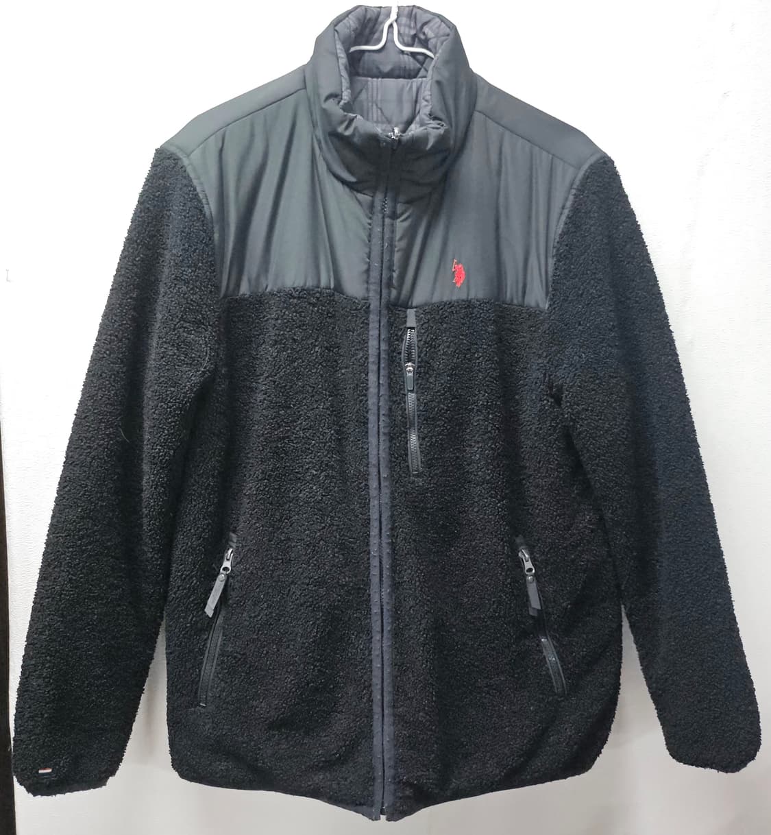 U.S.폴로어쎈 블랙 뽀글이 플리스 양면 점퍼 자켓 100 상품이미지1