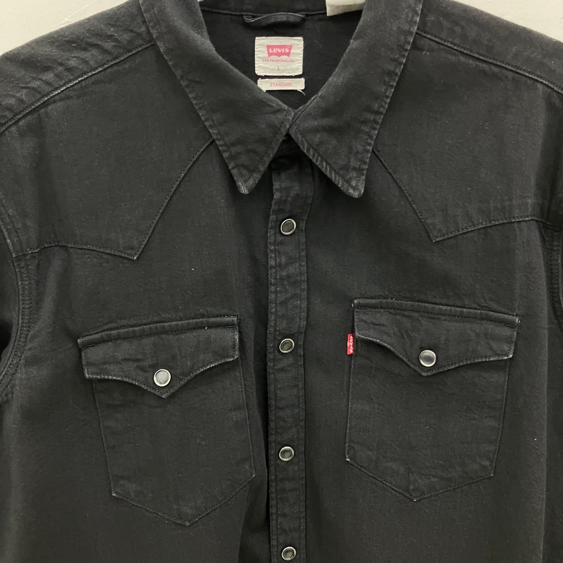 리바이스 바스토우 웨스턴 블랙 데님 셔츠 L 상품이미지4