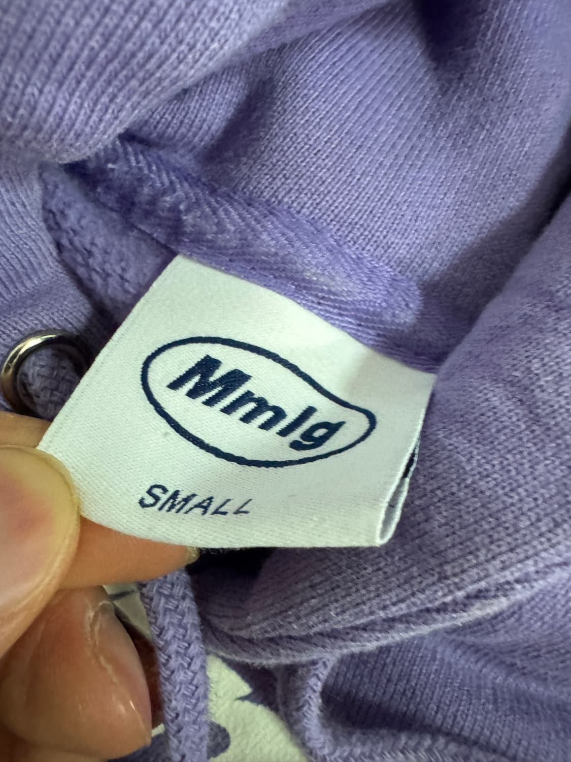 Mmlg 엠엠엘지 빅 로고 기모 후드티 S ~ M 퍼플 상품이미지3