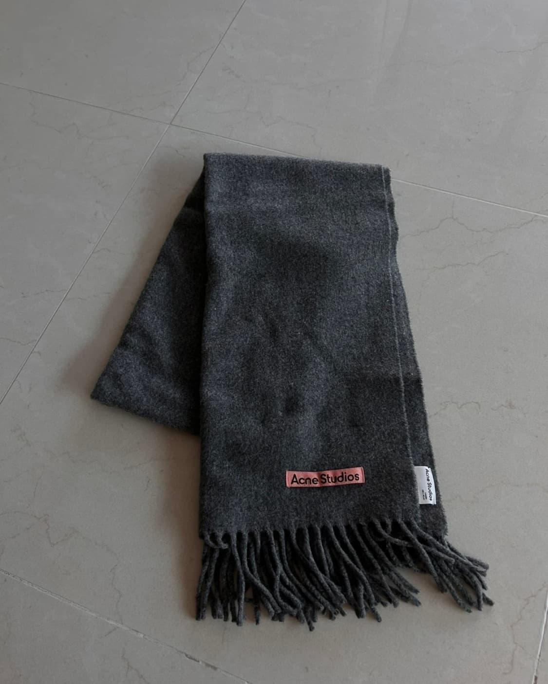 아크네 스튜디오 울 목도리 내로우 멜란지 그레이 상품이미지5