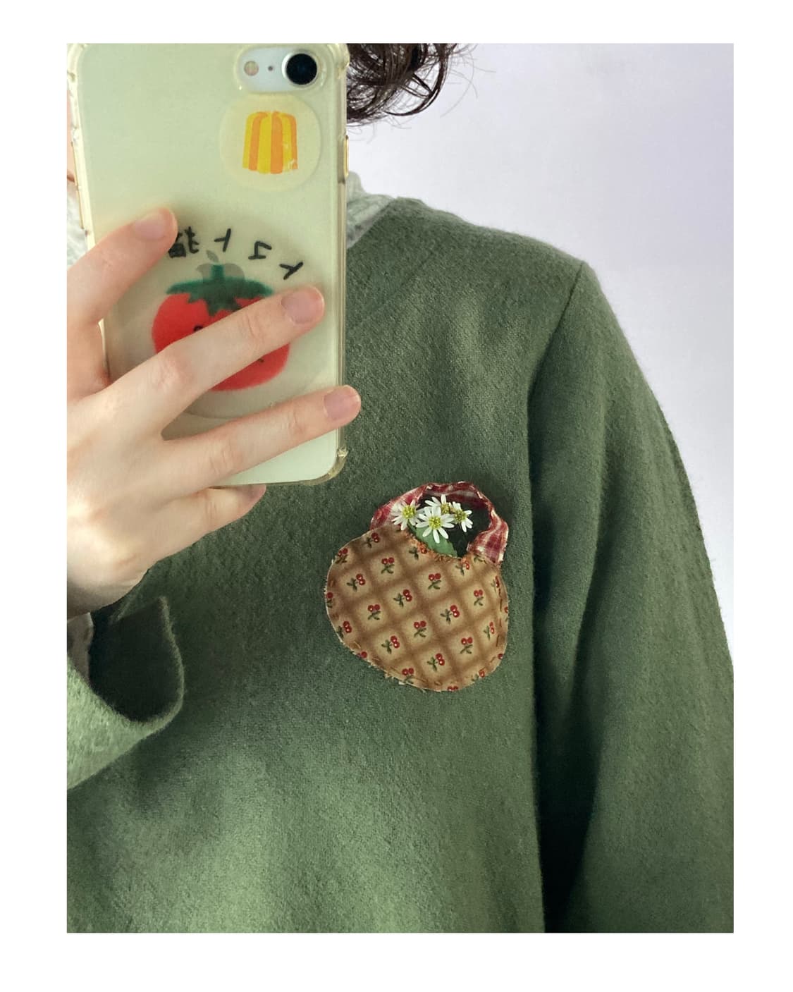 미지 수제패치 울 블라우스 상품이미지1