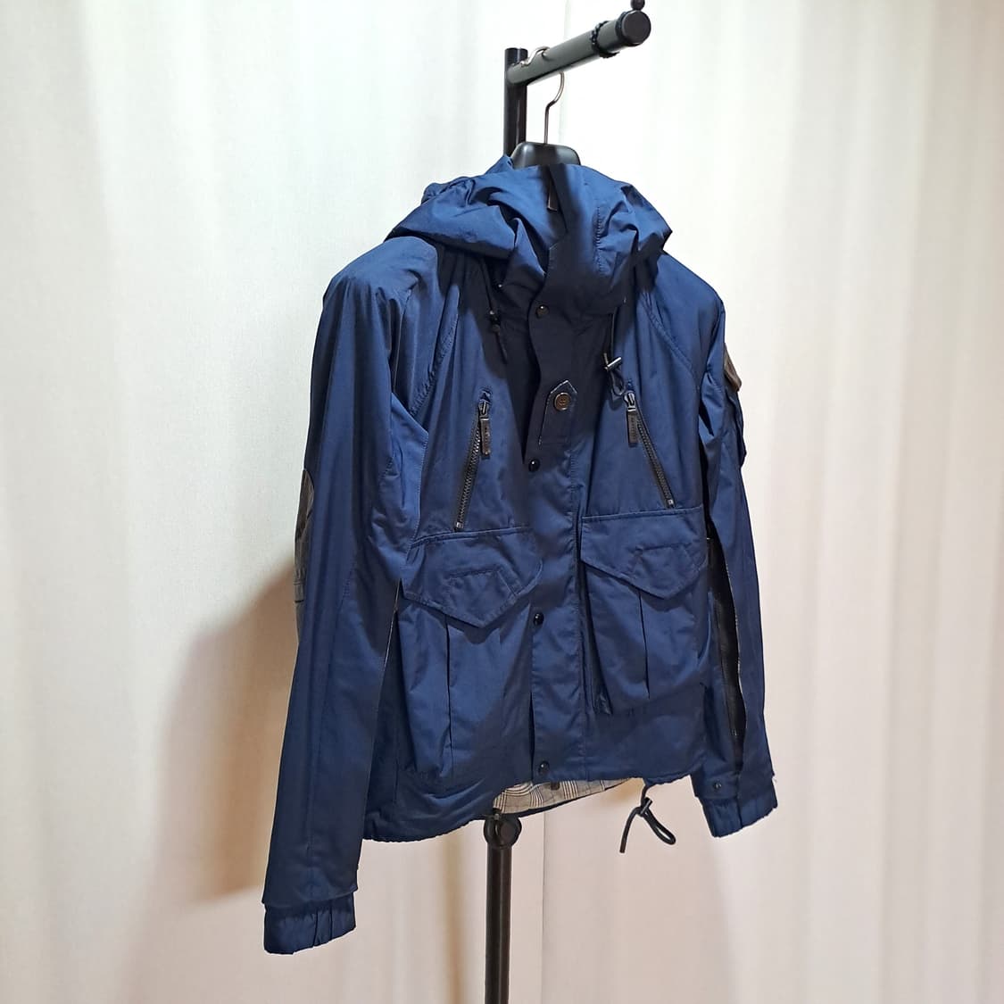 (택포) 시스템옴므 가죽 배색 하이넥 후드 자켓 95 A939 상품이미지3