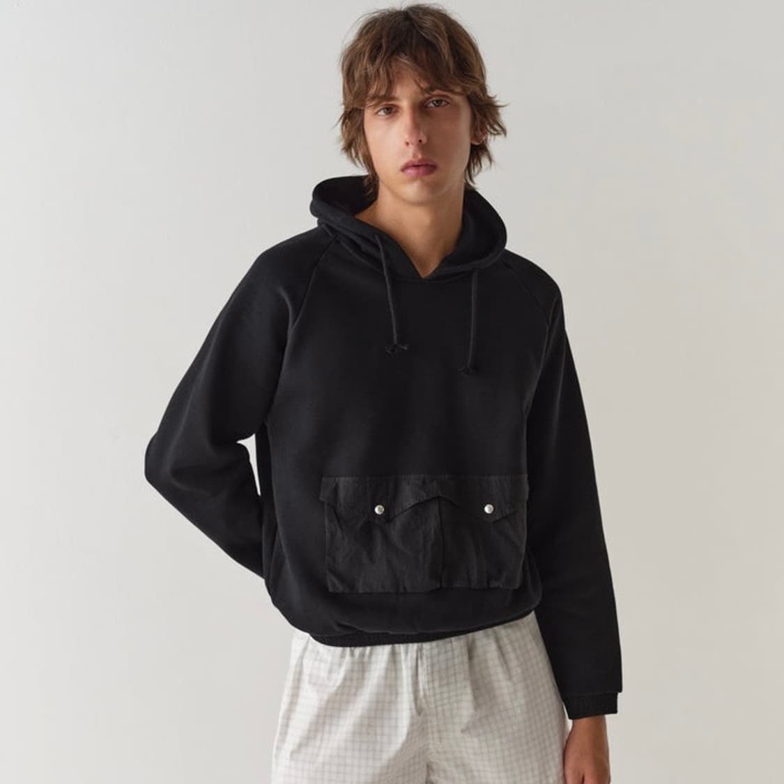 [M,L,XL]기마구아스 Kenny Track 포켓 후드 티셔츠/블랙 상품이미지4