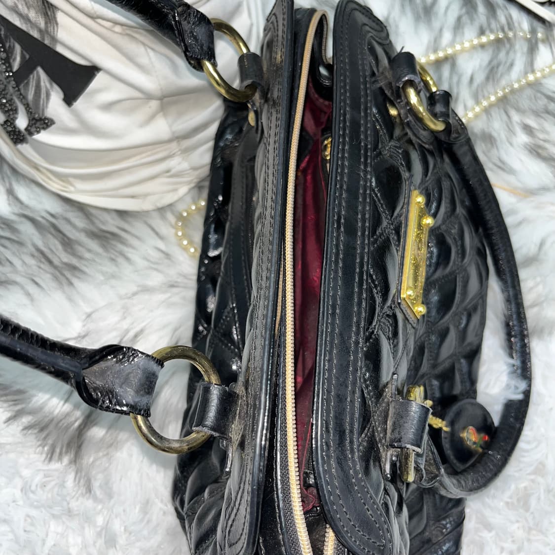 빈티지 퀄팅 글로시 토트백 상품이미지4