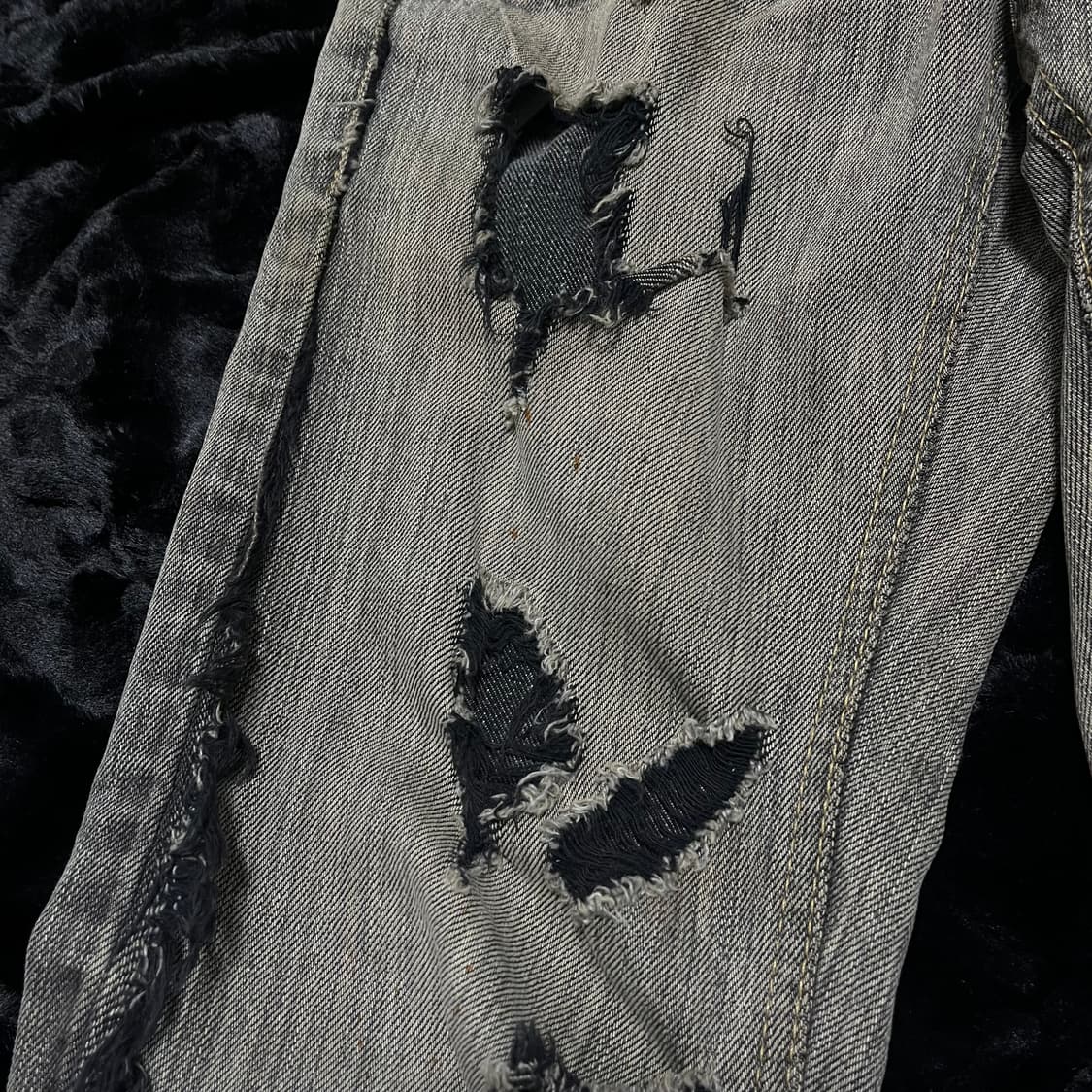 Glad news 펑크 데미지 로우라이즈 팬츠 그런지 y2k 상품이미지5