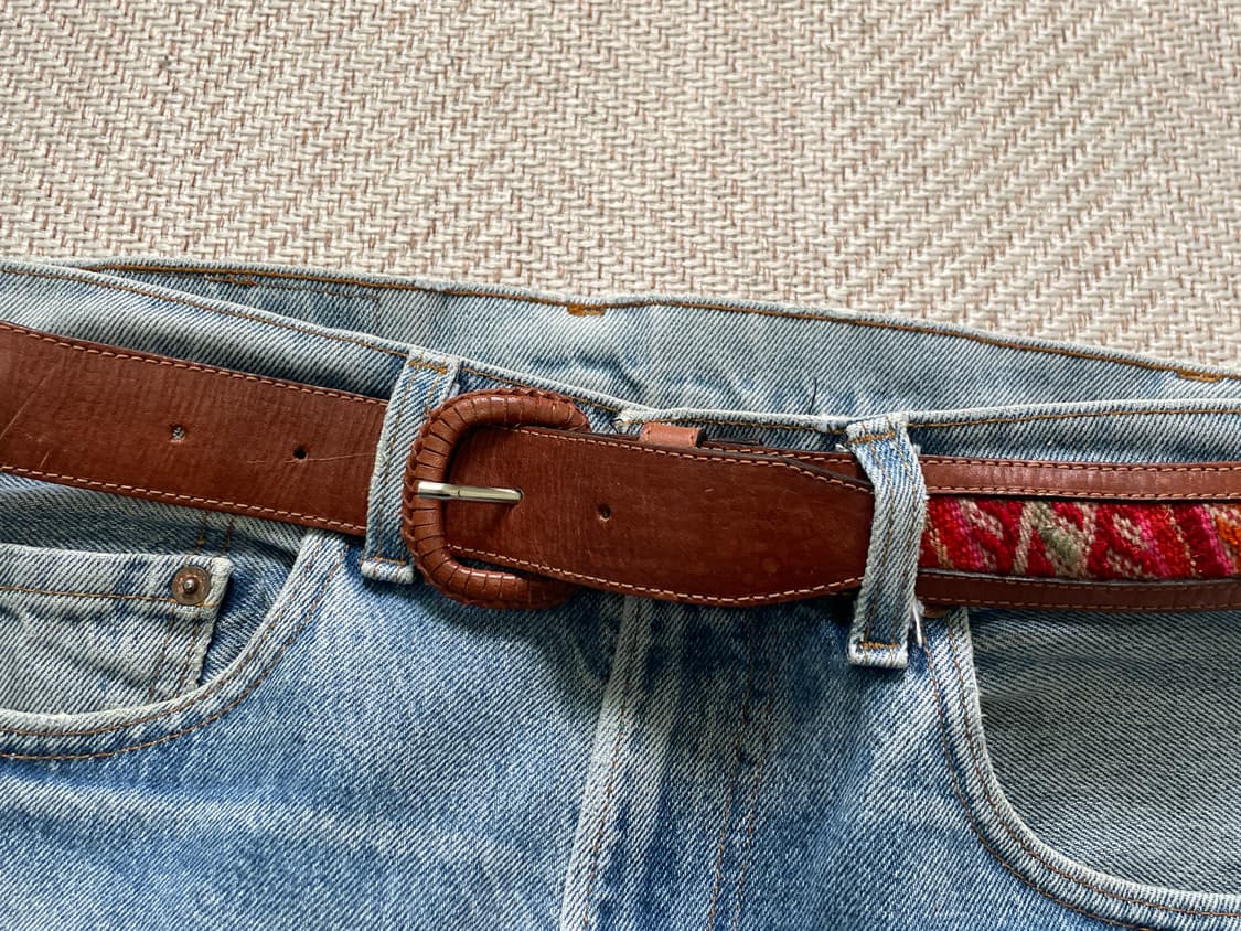 빈티지 웨스턴 멀티컬러 브라운 벨트  J04083 상품이미지2