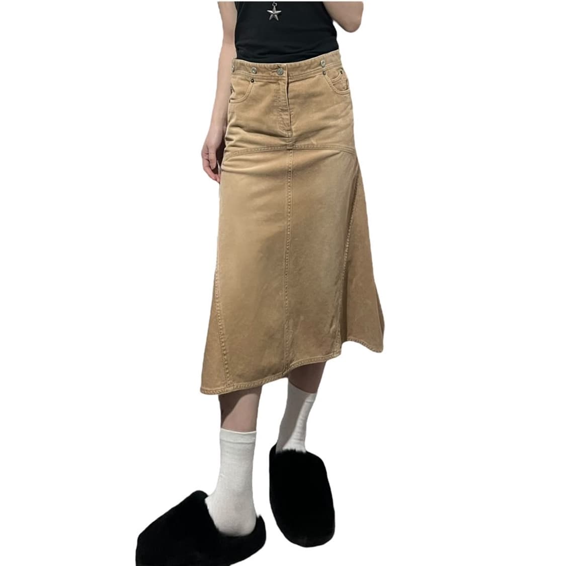 랄프로렌 코듀로이 미디 스커트 상품이미지1