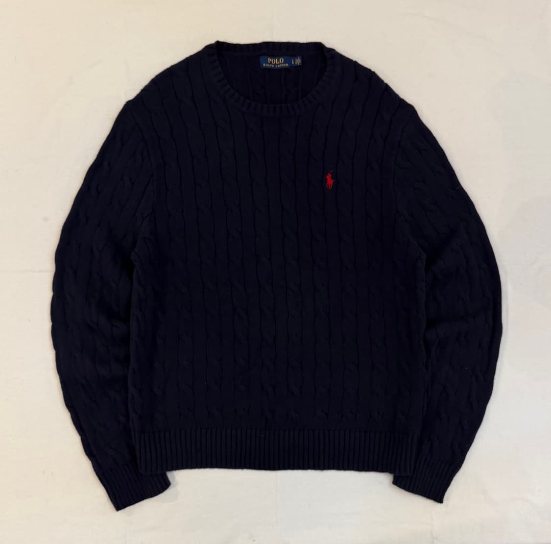 폴로 랄프로렌 코튼 꽈배기 케이블 네이비 상품이미지1