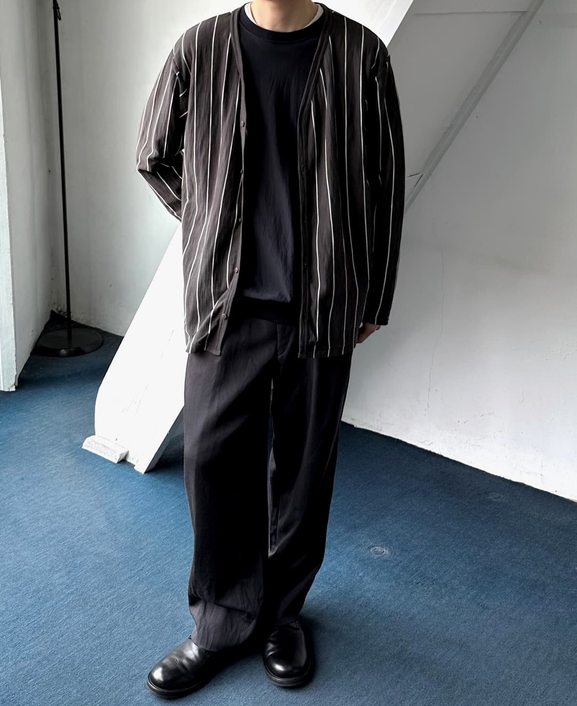 Cotton loose stripe cardigan 상품이미지7