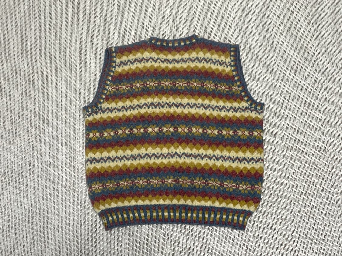 8~90s 스코틀랜드 페어아일 핸드 니트베스트  J03407 상품이미지5