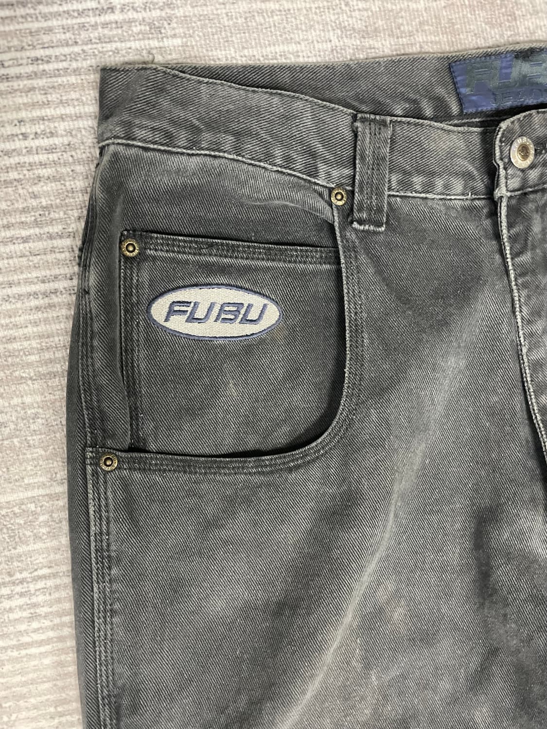 90s old school FUBU 흑청카펜터 상품이미지2