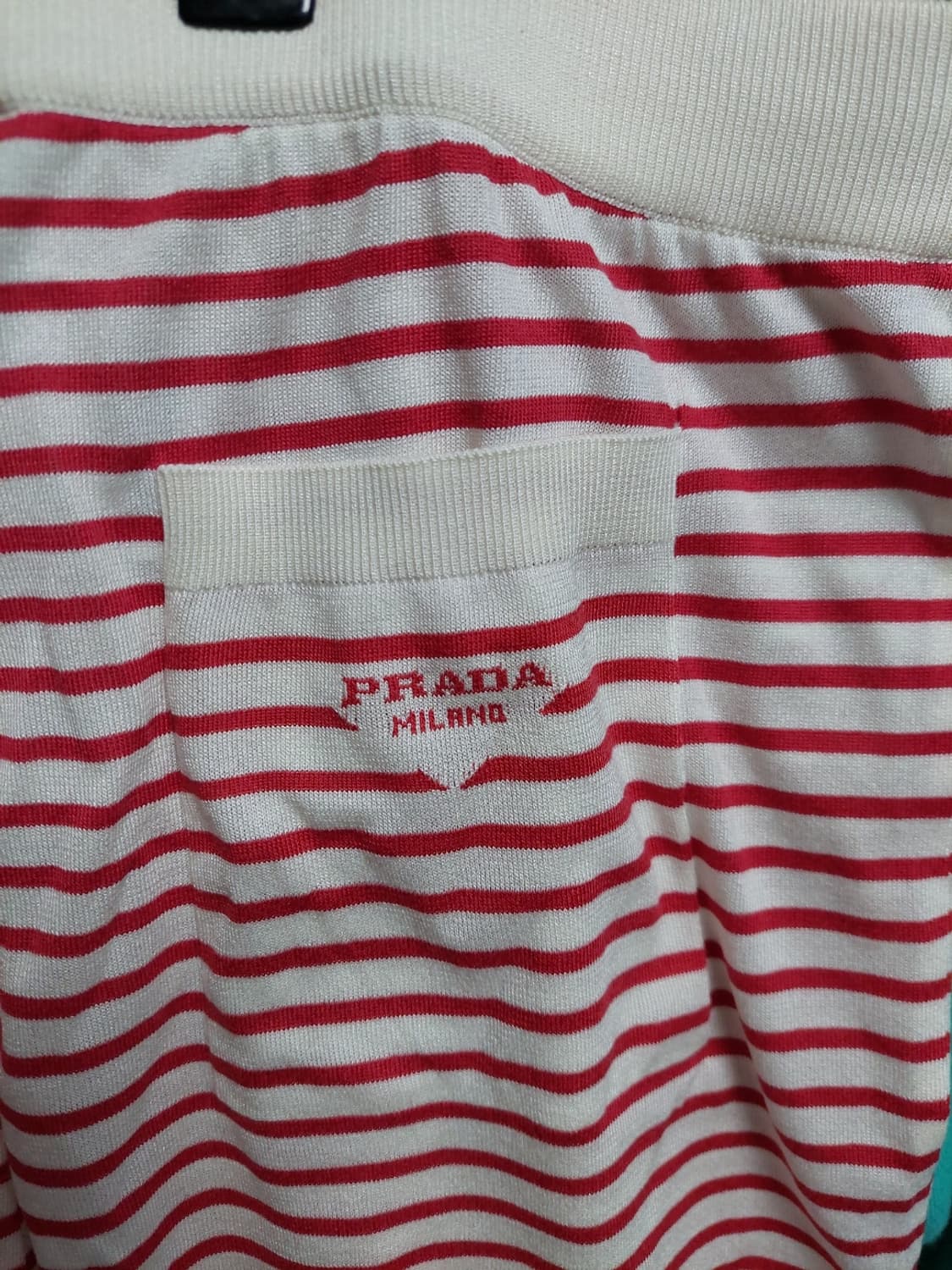프라다 실크 레드화이트 스트라이프 쇼츠 50 백화점판 상품이미지1