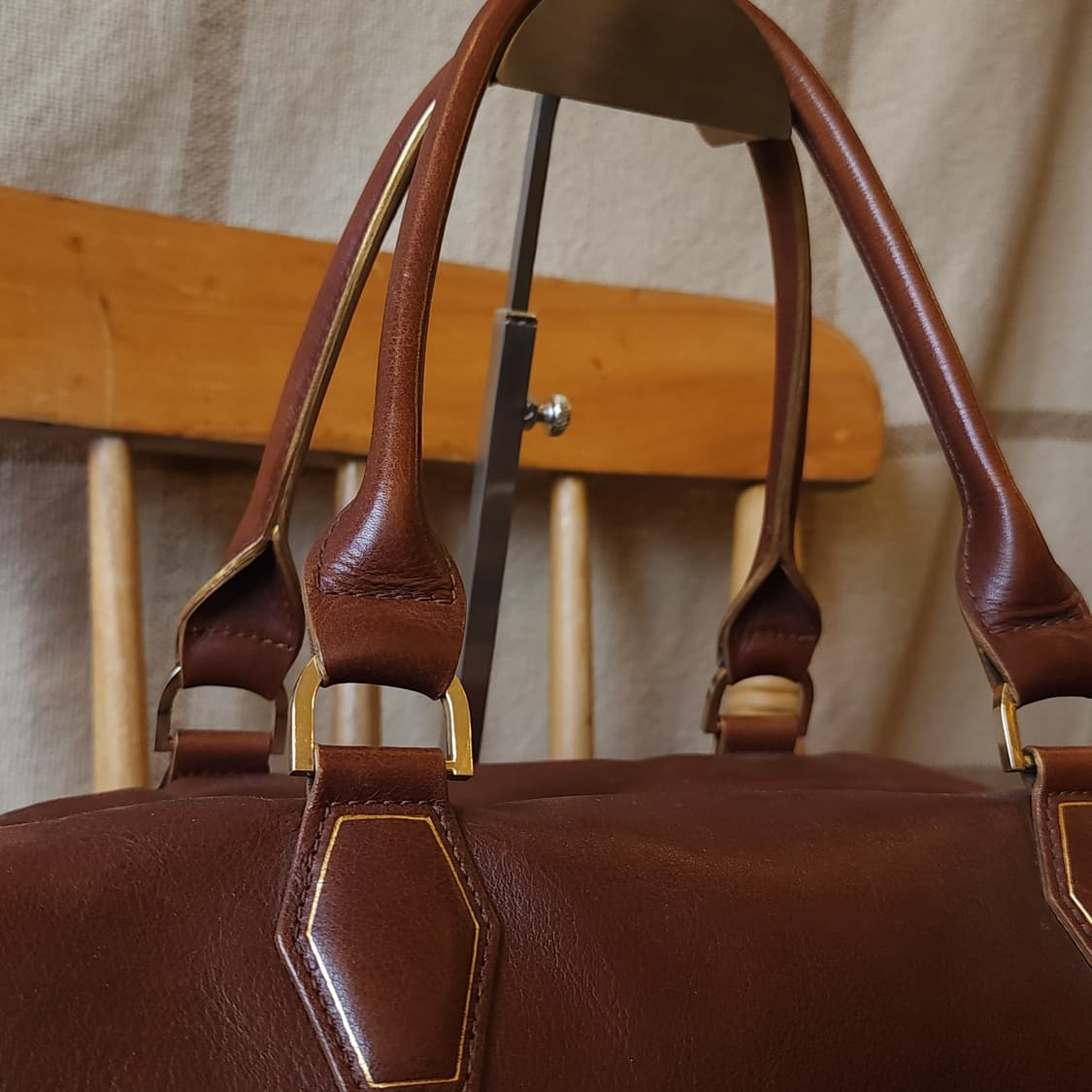 90s 롱샴 브라운레더 닥터백 핸드백 상품이미지6