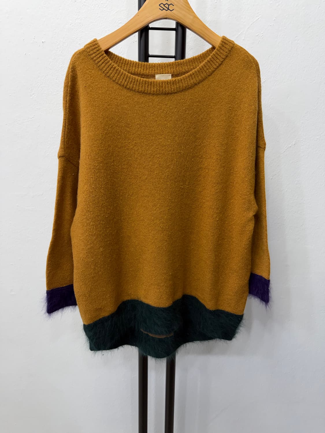 정품) 오즈세컨 한섬 루즈핏 배색 포인트 니트 스웨터 1 상품이미지1