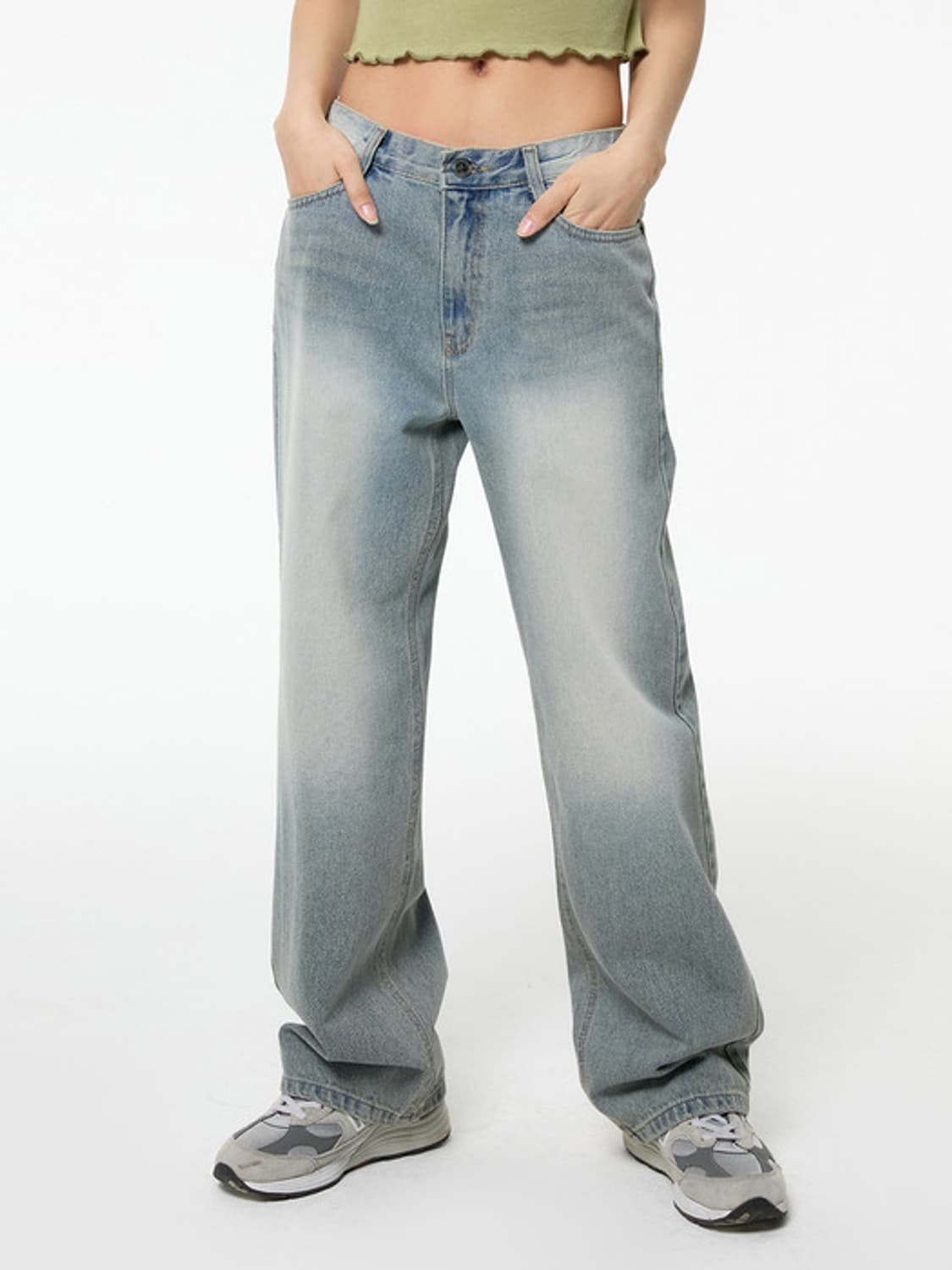 (L)공용 밀리언코르 빈티지 워싱 와이드 데님 팬츠 상품이미지7