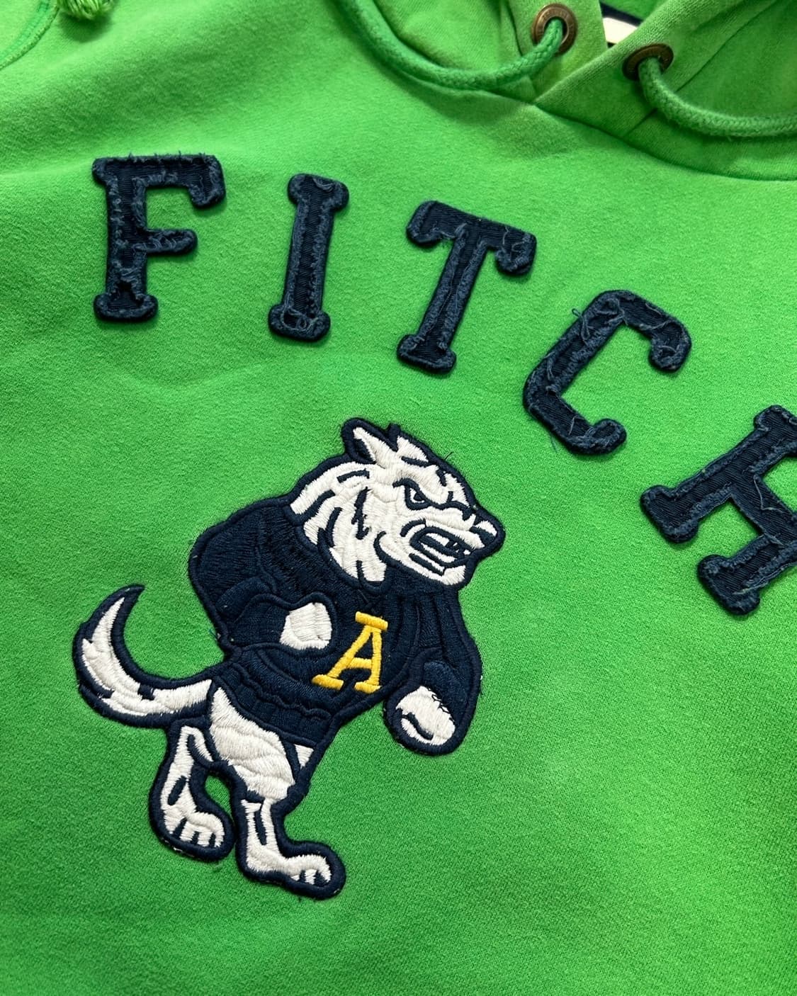 아베크롬비 y2k 그린 빅로고 후드티 상품이미지4