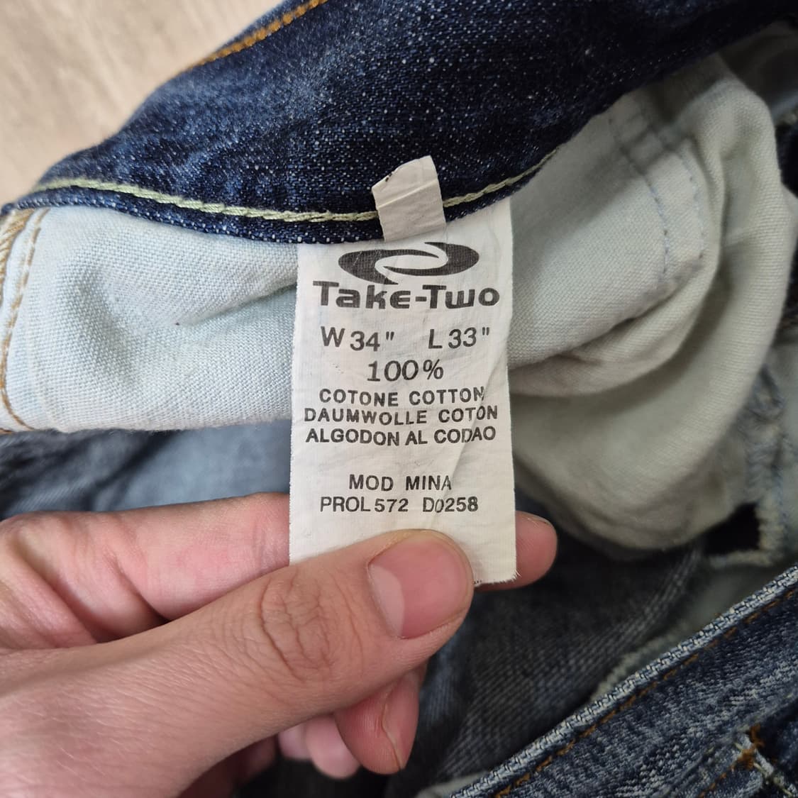 테이크 투 워싱 데님 팬츠 청바지 W34 L33 상품이미지8