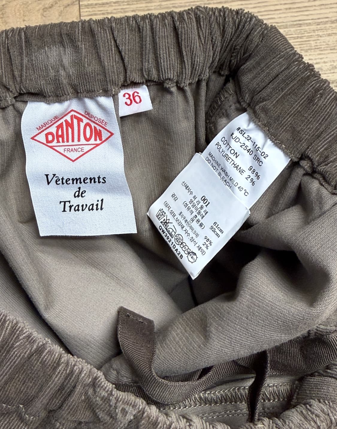 단톤 이지 팬츠 코듀로이 36 상품이미지3