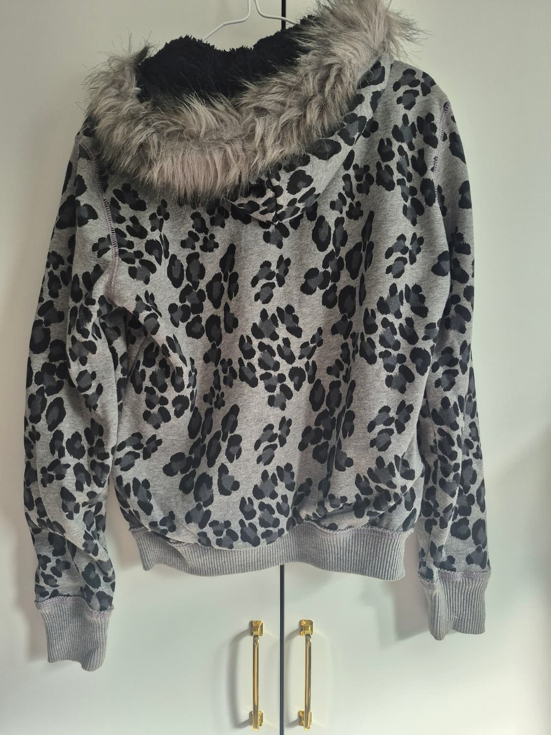 에어로포스테일 AERO 레오파드 울프죠 퍼 후드집업 갸루 빈티지 상품이미지3