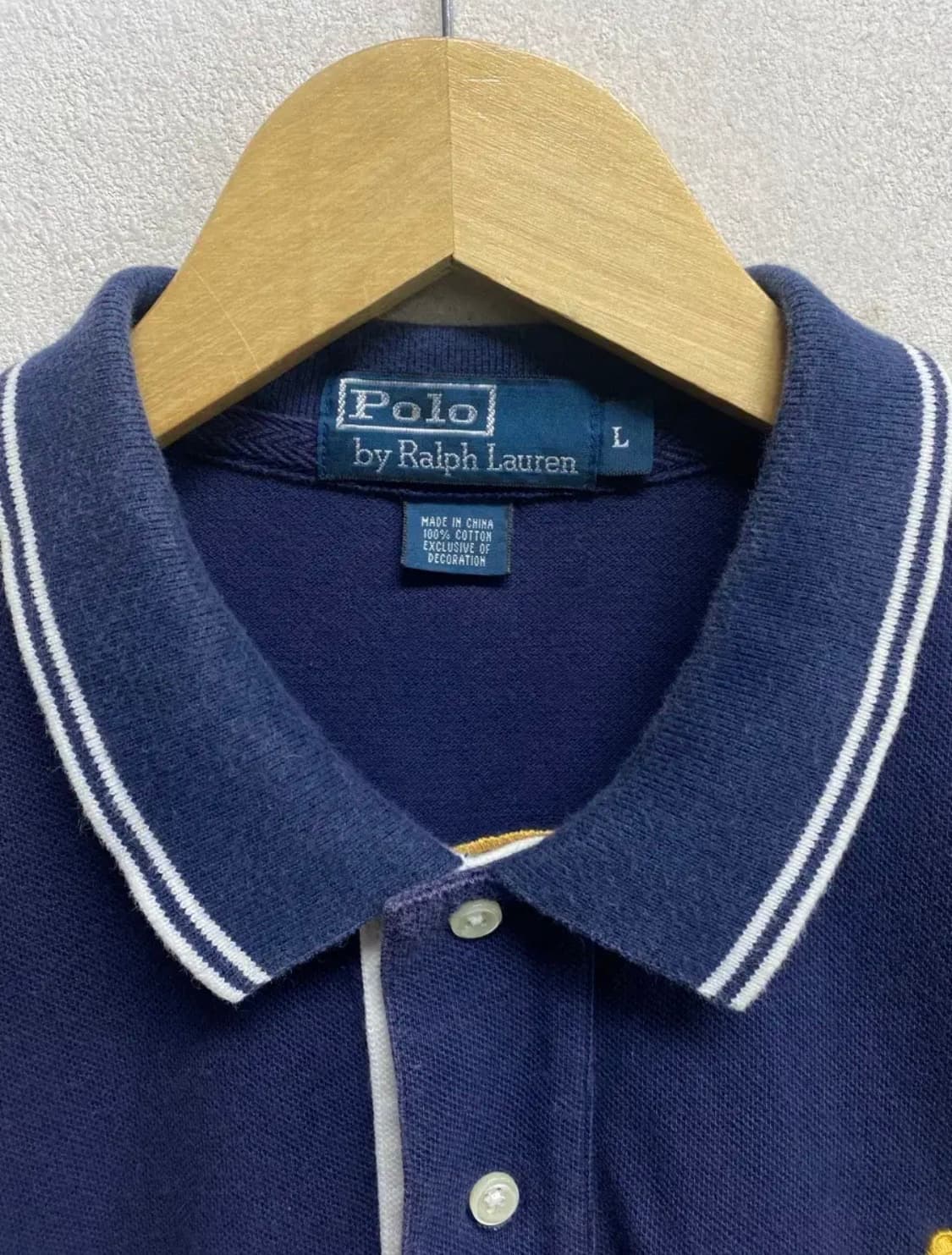 폴로 블랙와치라인 골드 빅포니 피케 반팔티 L 상품이미지5