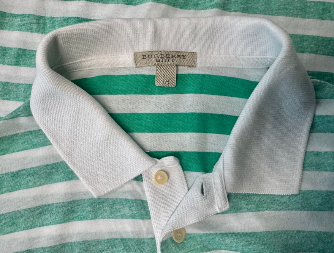 BURBERRY BRIT 버버리 브릿 그린 스트라이프 피케 셔츠 XL 상품이미지6