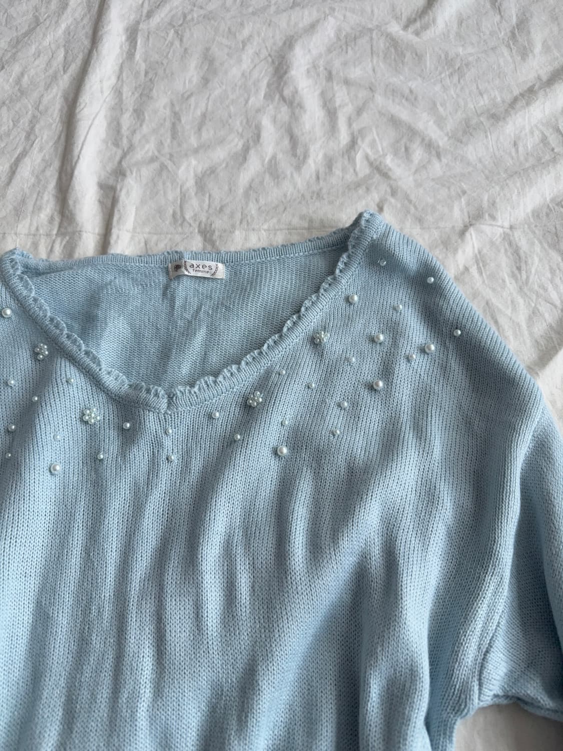 엑시즈팜 스카이블루 러블리 니트 상품이미지3